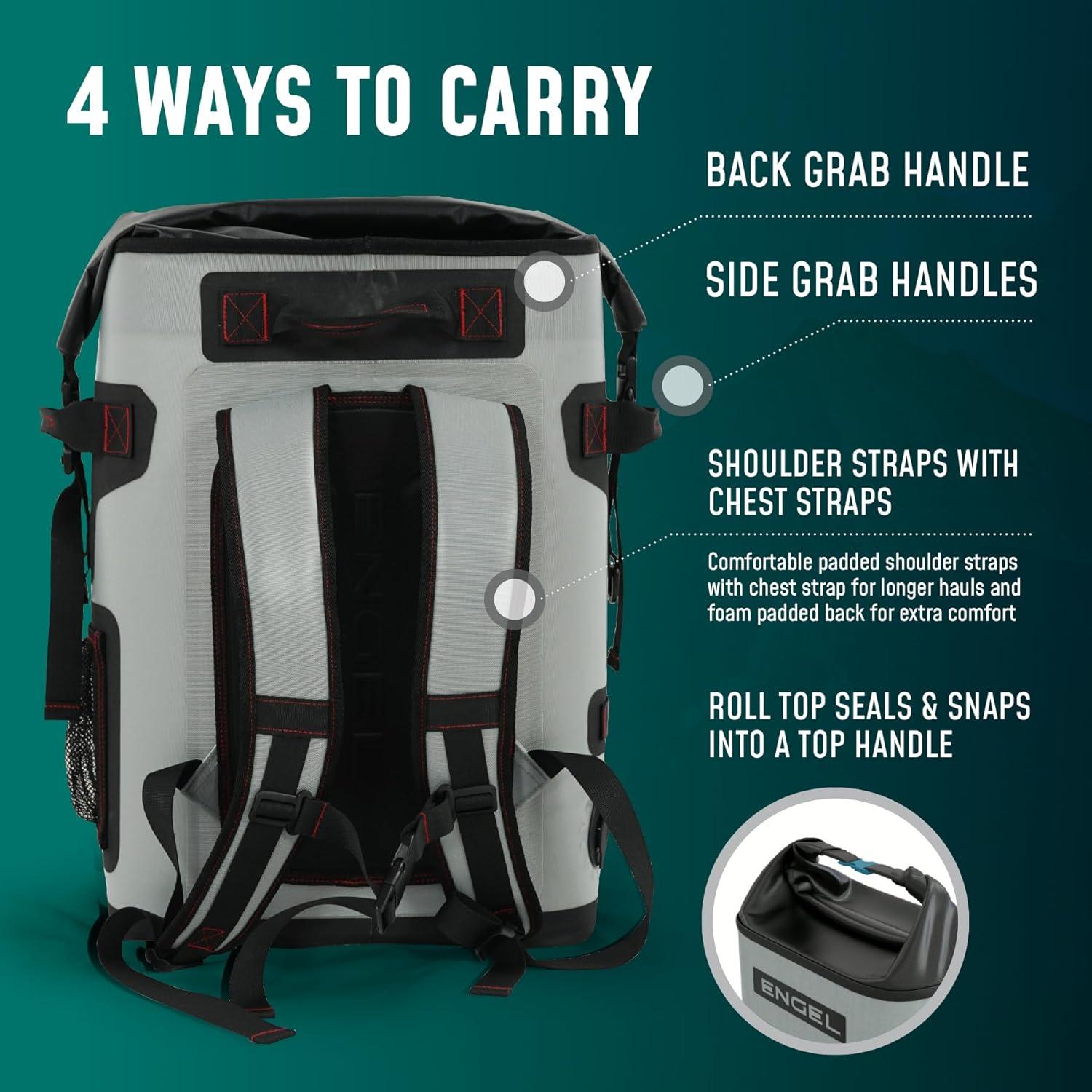 Mochila Enfriador Engel BP25 25 Cuartos Gris Lima