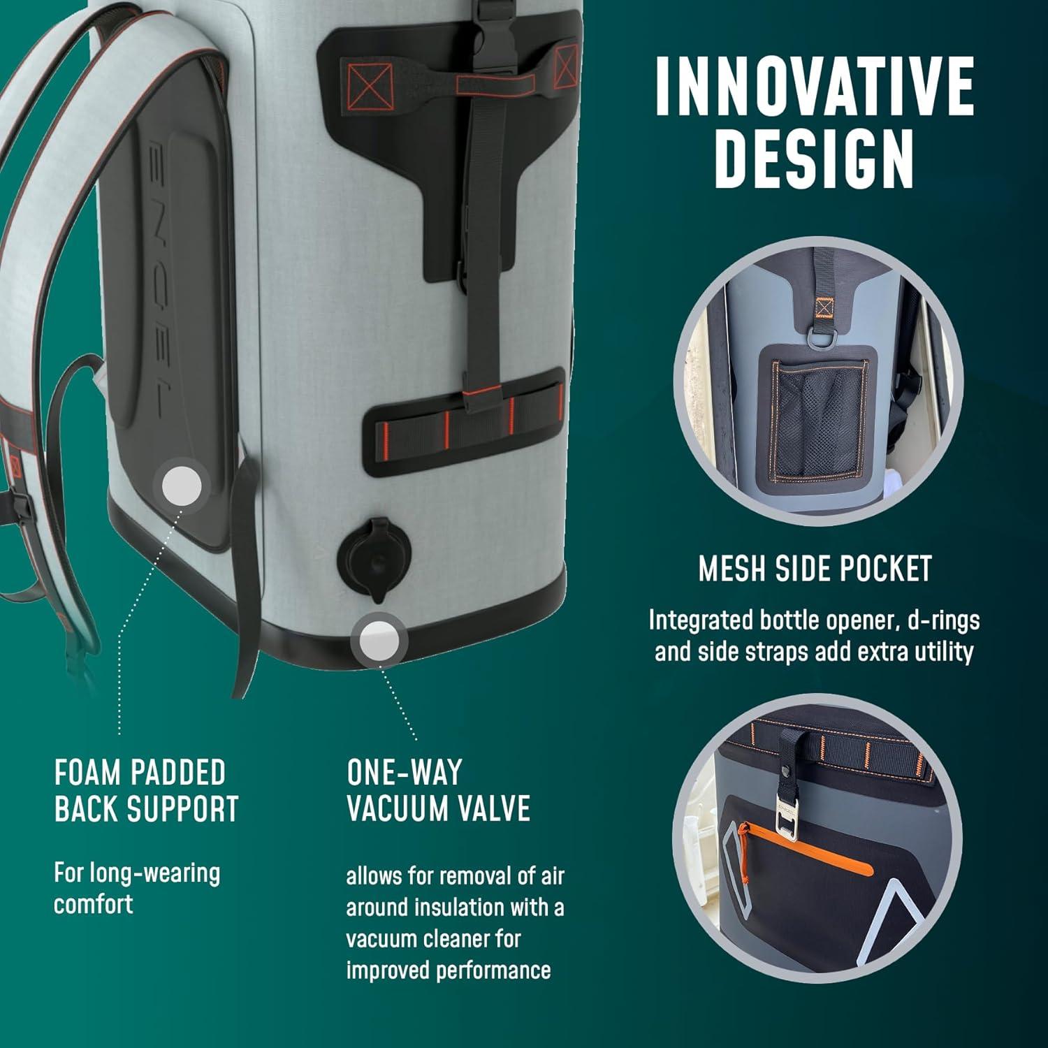 Mochila Enfriador Engel BP25 25 Cuartos Gris Lima