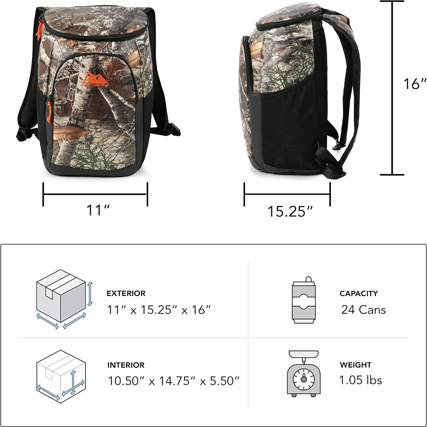 Enfriador de Mochila Arctic Zone 24 Latas Camuflaje Realtree