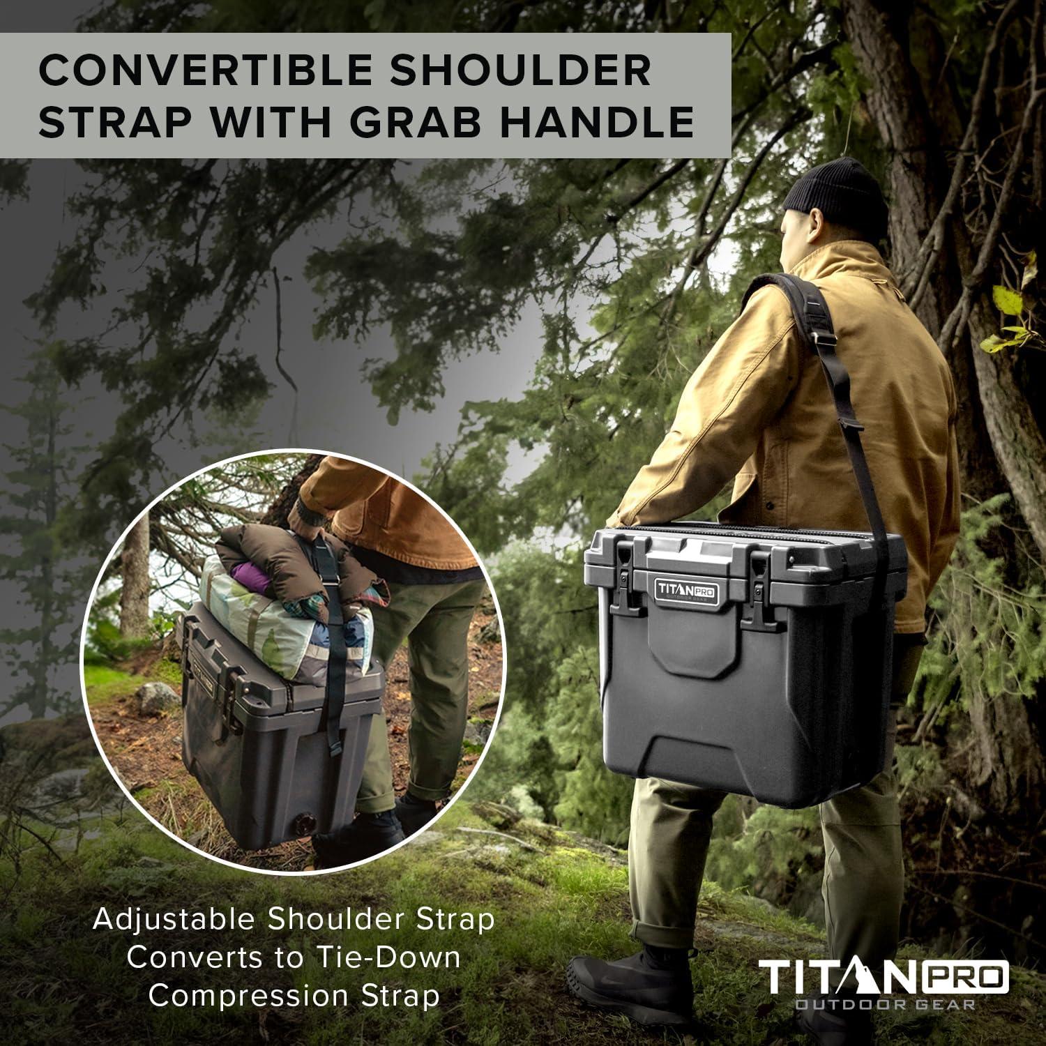 Titan PRO High Performance Ice Chest - 25 Quart Capacity - Hard Cooler with Interior LED Light, Ice Saver Performance Booster and Microban Protection - Arctic White