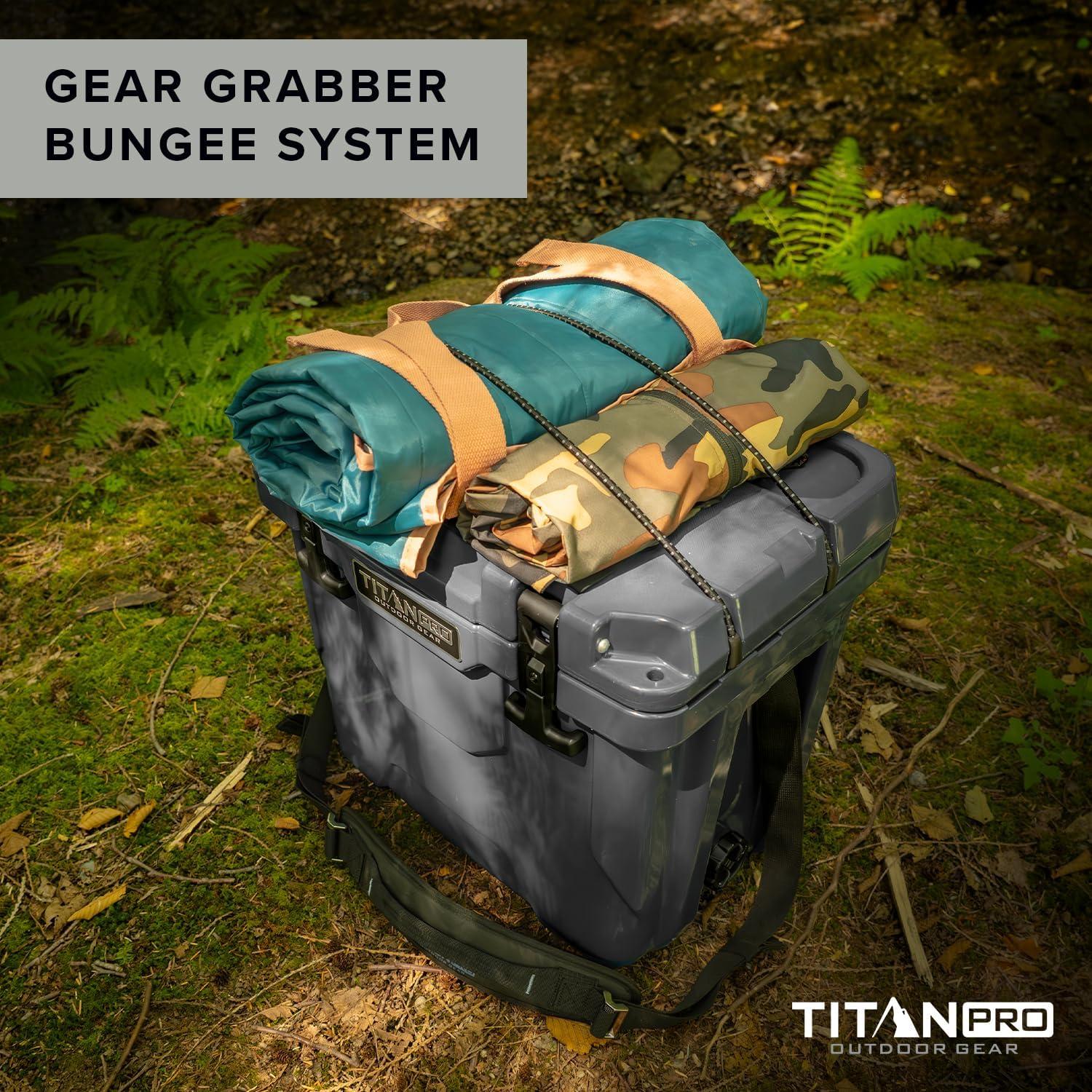 Titan PRO High Performance Ice Chest - 25 Quart Capacity - Hard Cooler with Interior LED Light, Ice Saver Performance Booster and Microban Protection - Arctic White