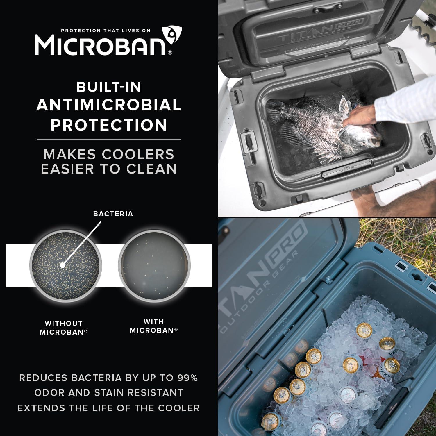 High Performance Ice Chest - 55 Quart Capacity - Hard Cooler with Interior LED Light, Dry Bin, Ice Saver Performance Booster and Microban Protection - Arctic White