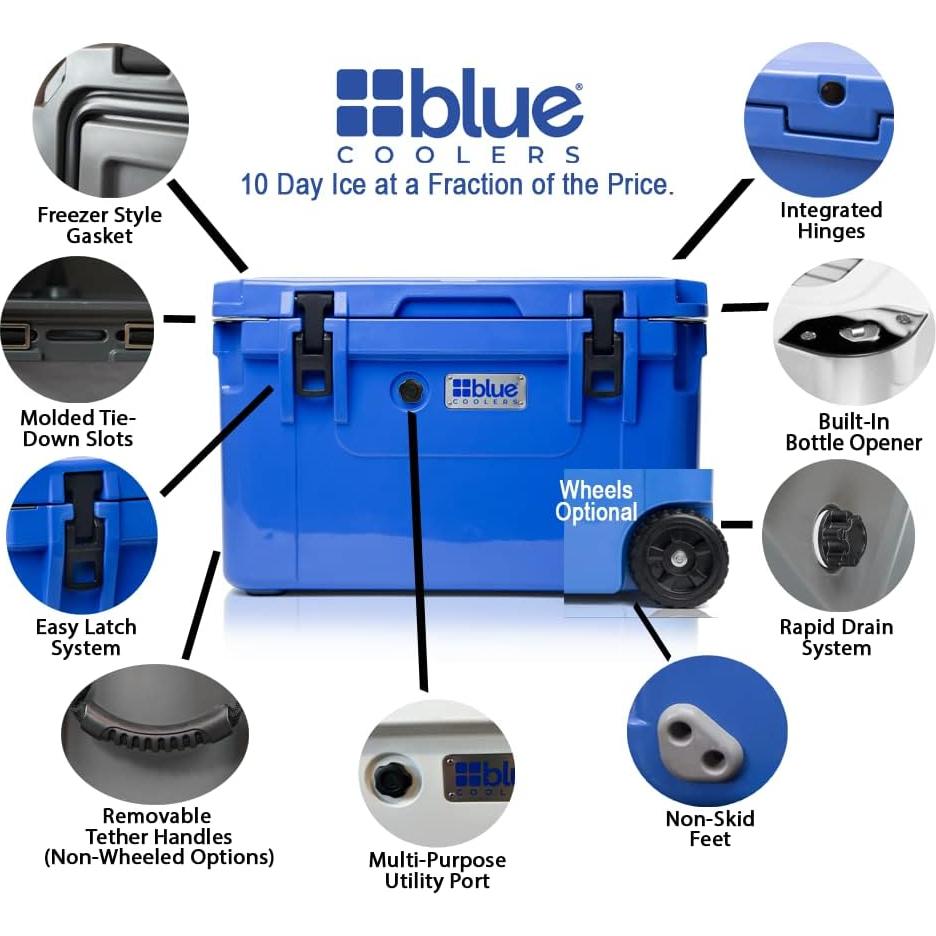 Enfriador de Hielo Blue Coolers Ice Vault 60 Cuartos Blanco