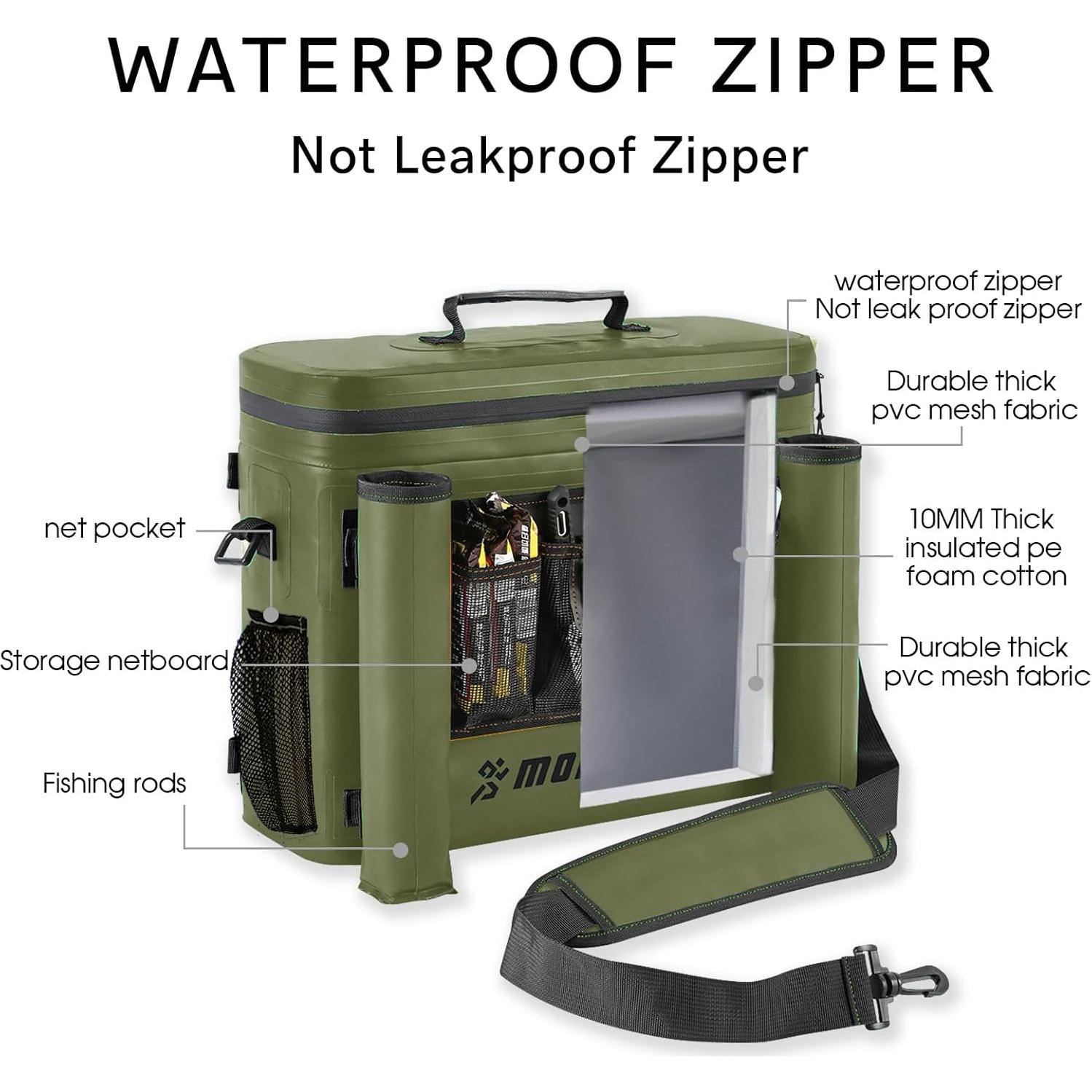 Enfriador de Asiento para Kayak MORXPLOR 10L Impermeable Verde