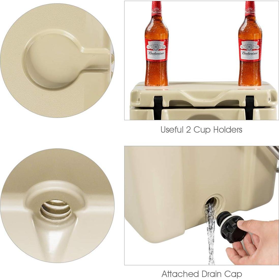 Hielera Goplus 15.14L Caqui Aislada Portátil para Camping