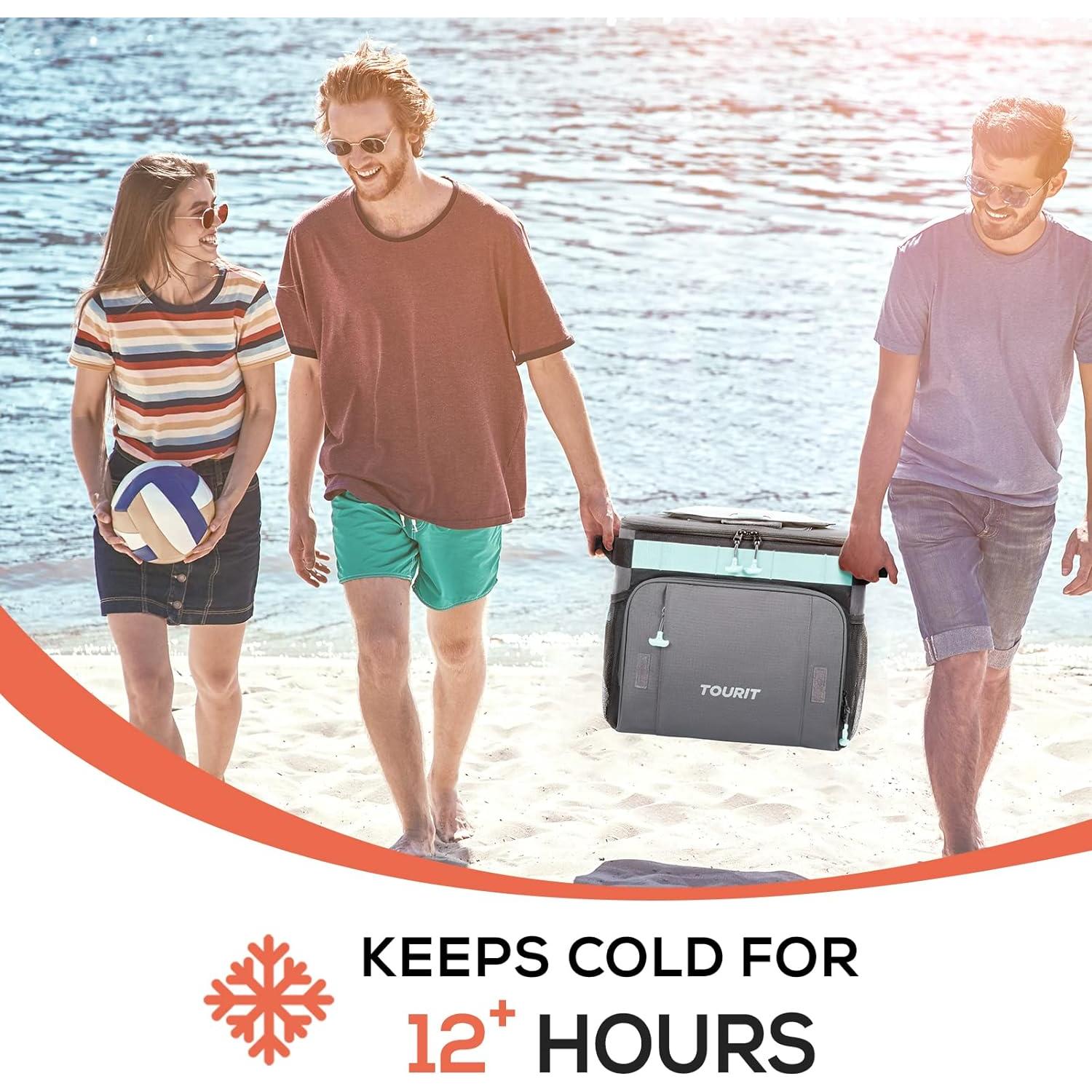 Nevera Rodante TOURIT 30L Aislada con Ruedas para Camping