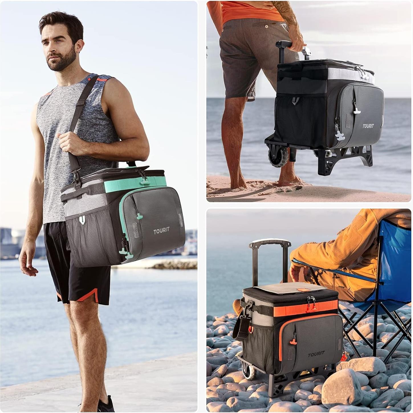 Nevera Rodante TOURIT 30L Aislada con Ruedas para Camping