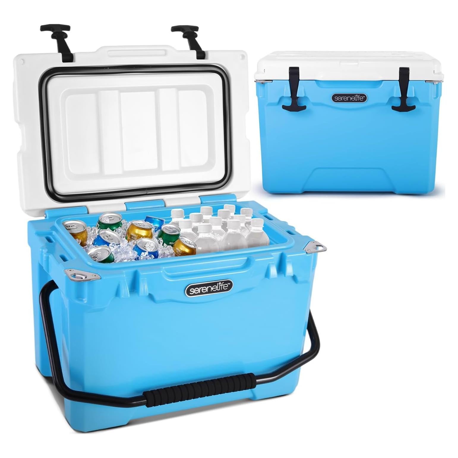 Enfriador Portátil SereneLife 25QT Azul - Durabilidad y Aislamiento