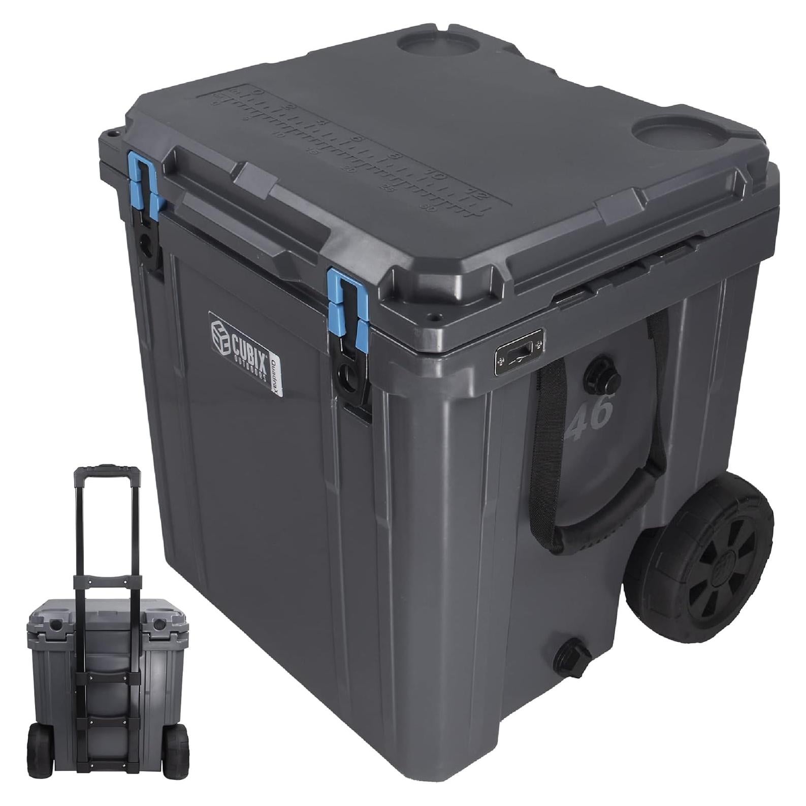 Enfriador Duro QuadraX 46QT Cubix Outdoors con Ruedas