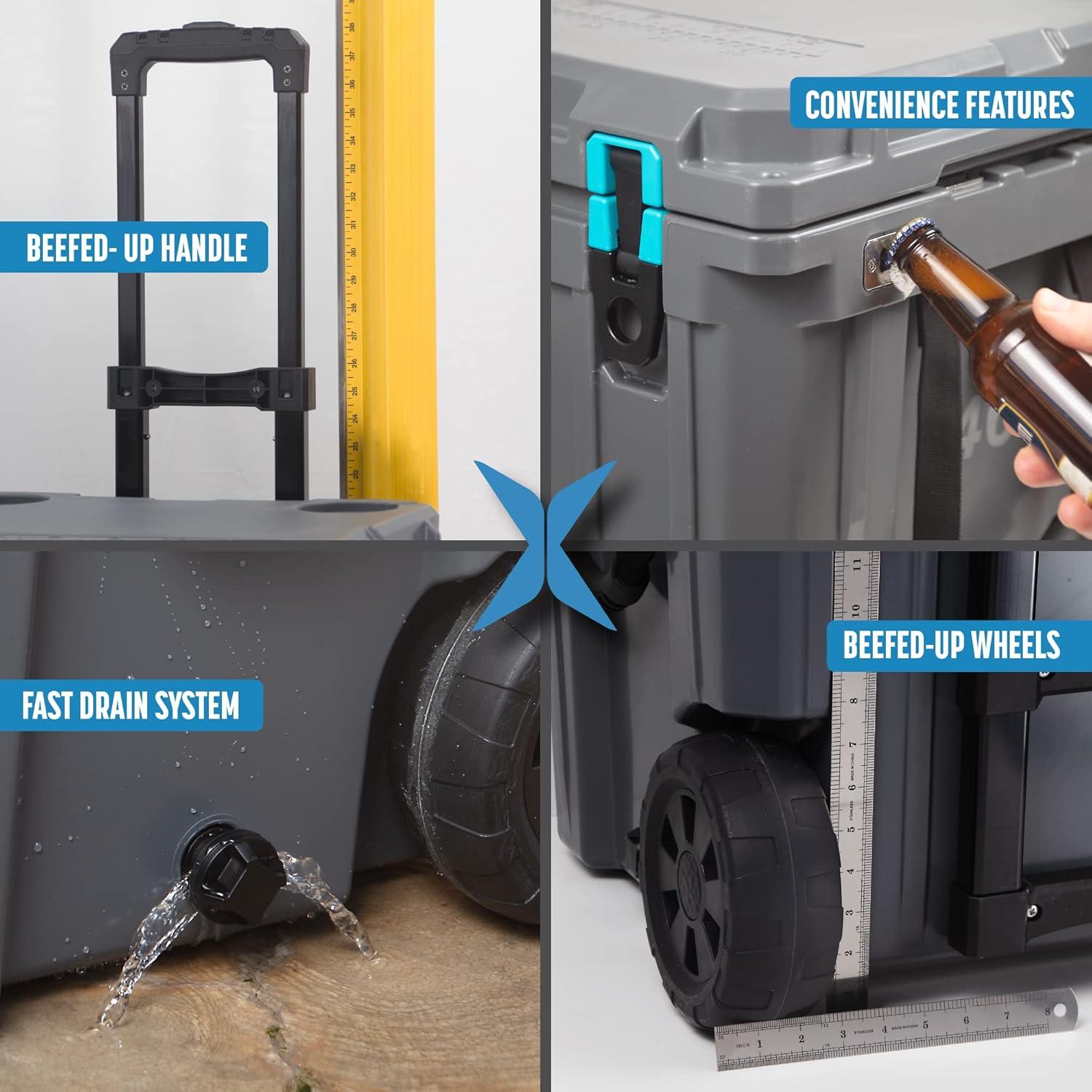 Enfriador Duro QuadraX 46QT Cubix Outdoors con Ruedas