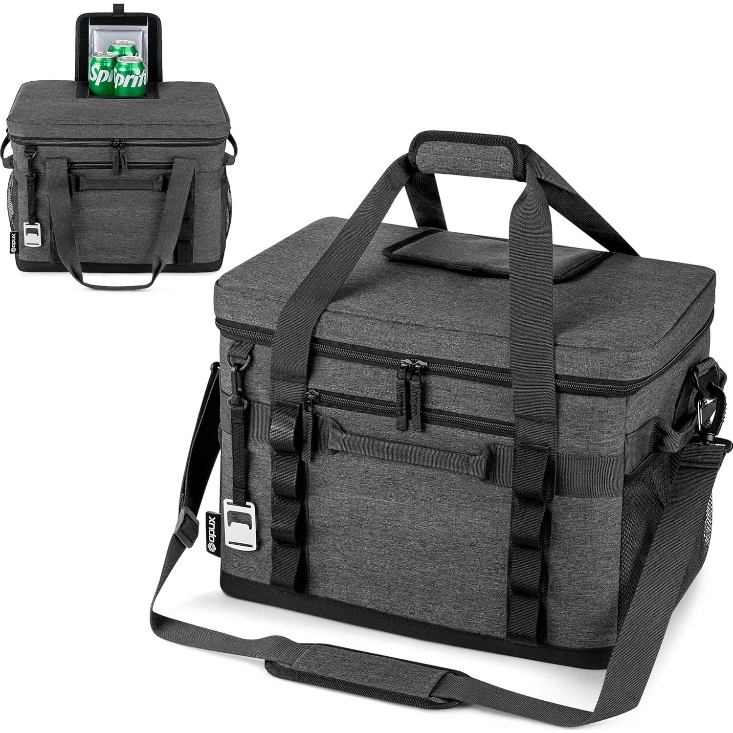 Bolsa Térmica OPUX 60 Latas Aislada Plegable Gris Carbón