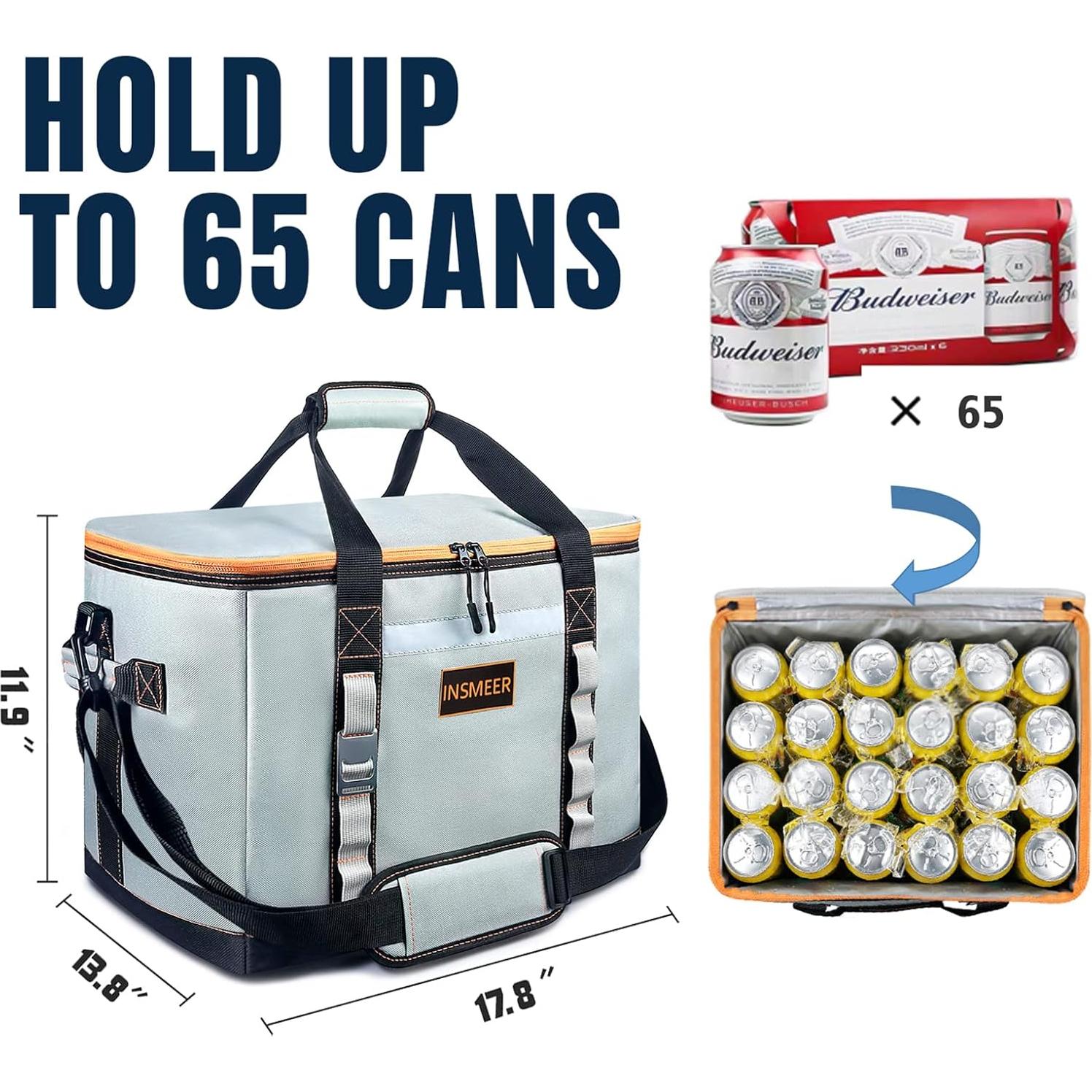 Bolsa Térmica Aislada INSMEER 48L Plegable para Camping y Picnic