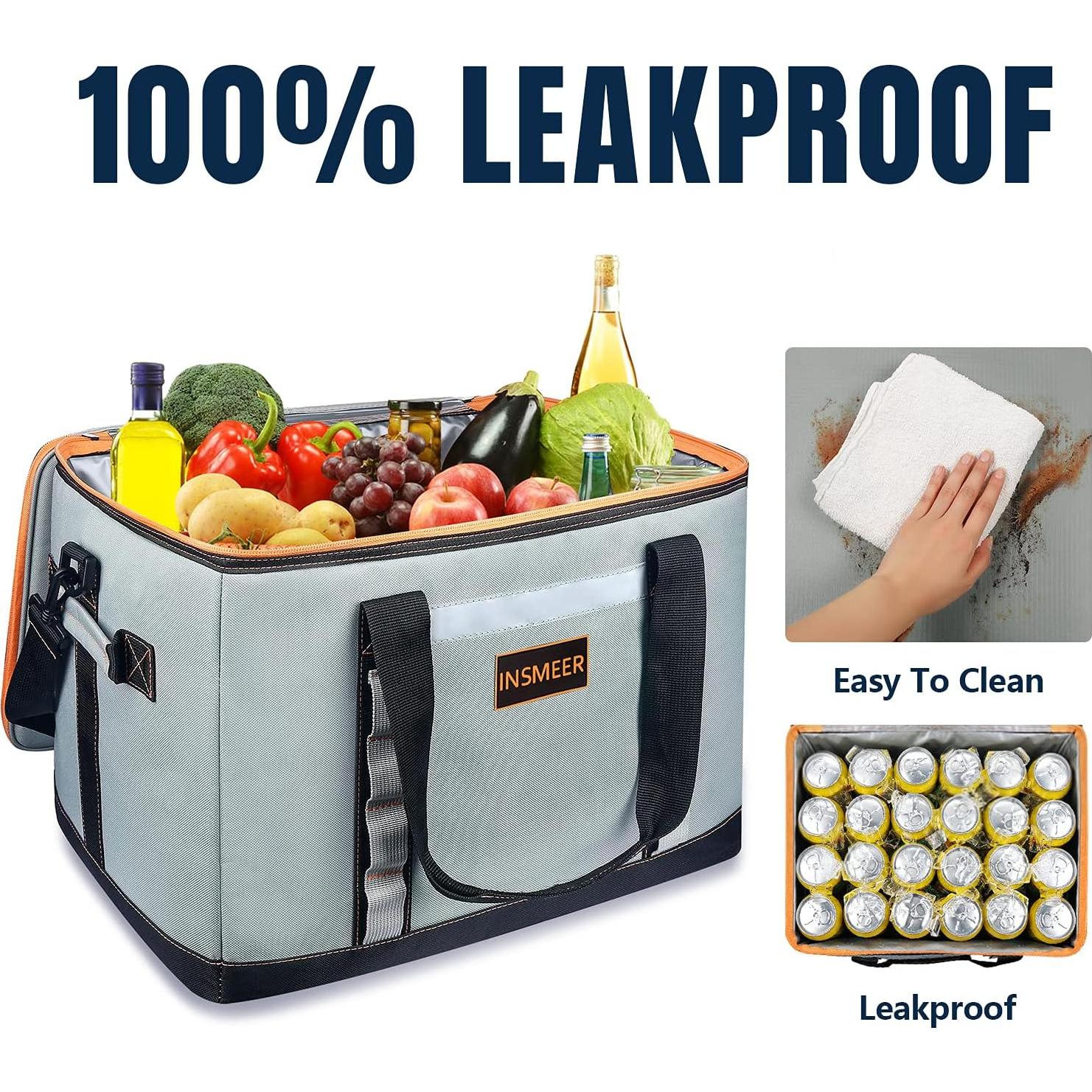 Bolsa Térmica Aislada INSMEER 48L Plegable para Camping y Picnic