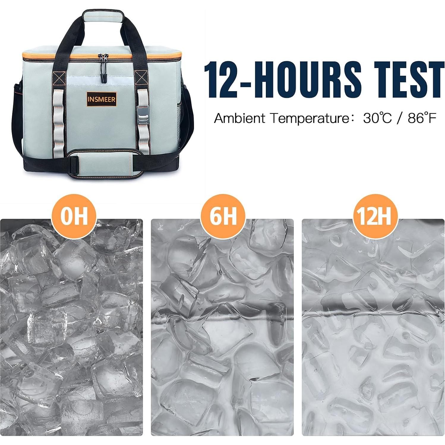 Bolsa Térmica Aislada INSMEER 48L Plegable para Camping y Picnic