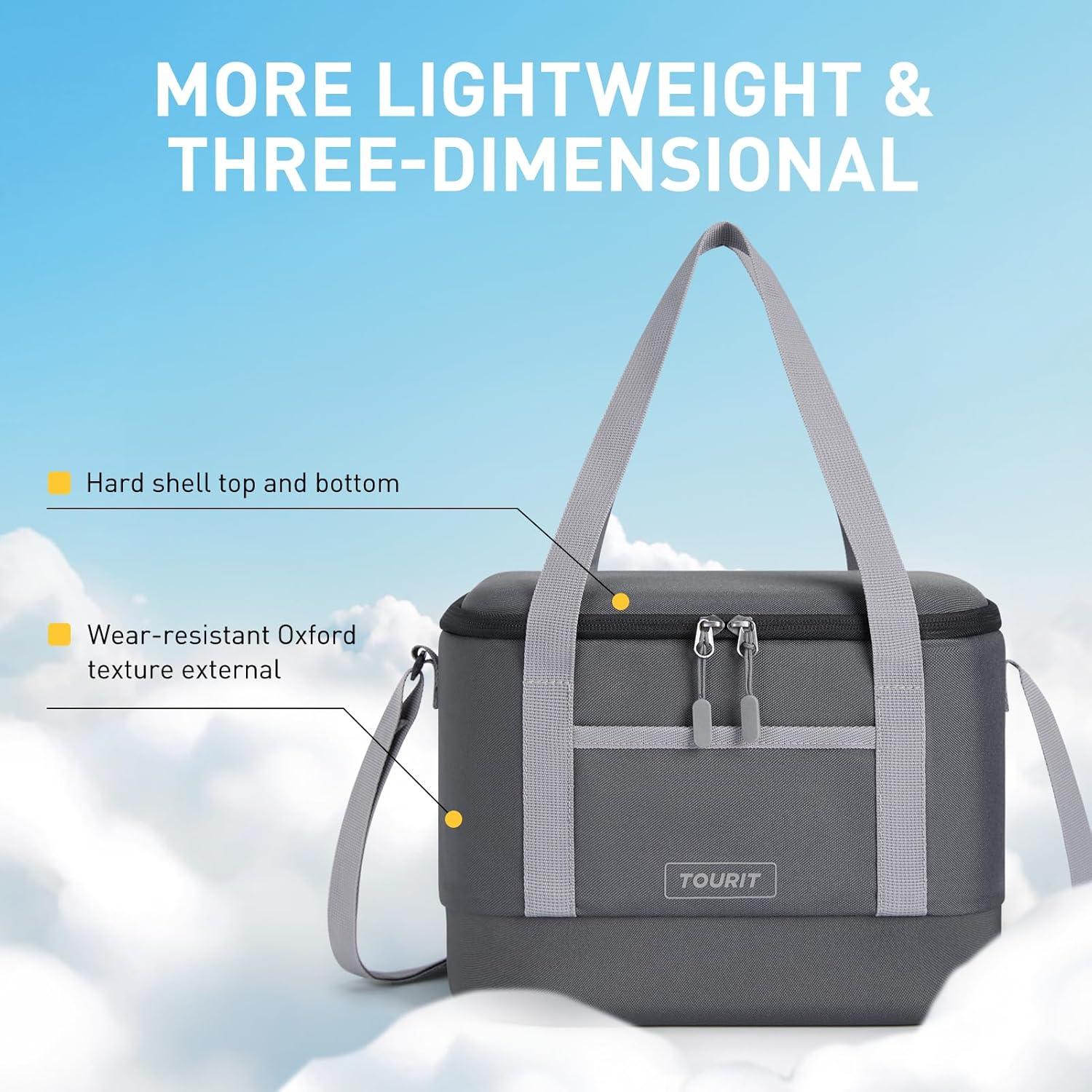 Bolsa Térmica Aislada TOURIT 12L Gris Oscuro para Camping