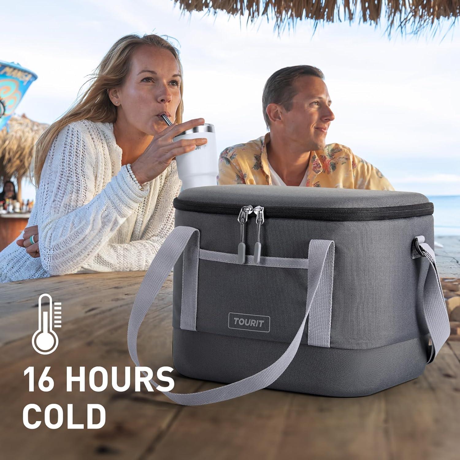 Bolsa Térmica Aislada TOURIT 12L Gris Oscuro para Camping