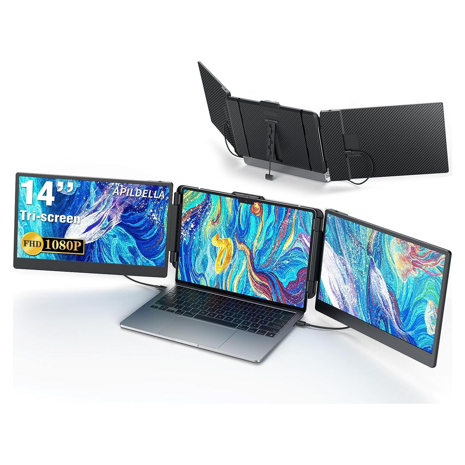 Extensor de Pantalla Triple APILDELLA 14" FHD 1080P USB-C