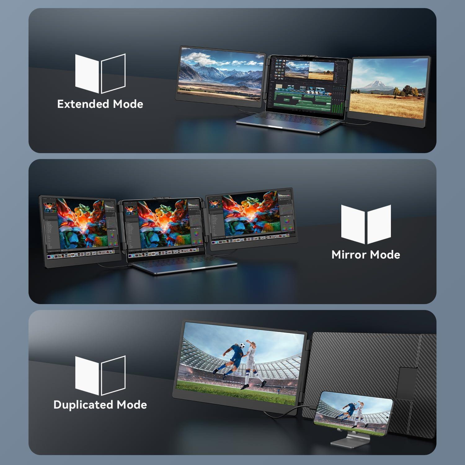 Extensor de Pantalla Triple APILDELLA 14" FHD 1080P USB-C