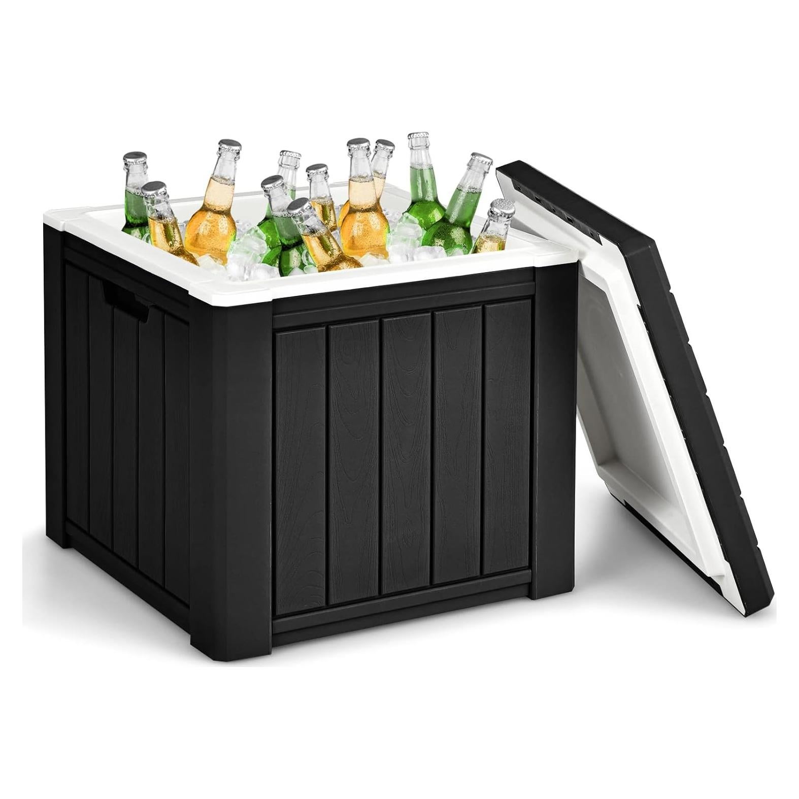 Enfriador de Hielo GYMAX 37.85L Aislado Portátil Negro