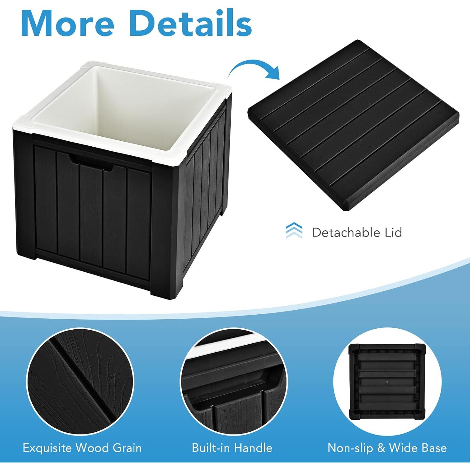 Enfriador de Hielo GYMAX 37.85L Aislado Portátil Negro