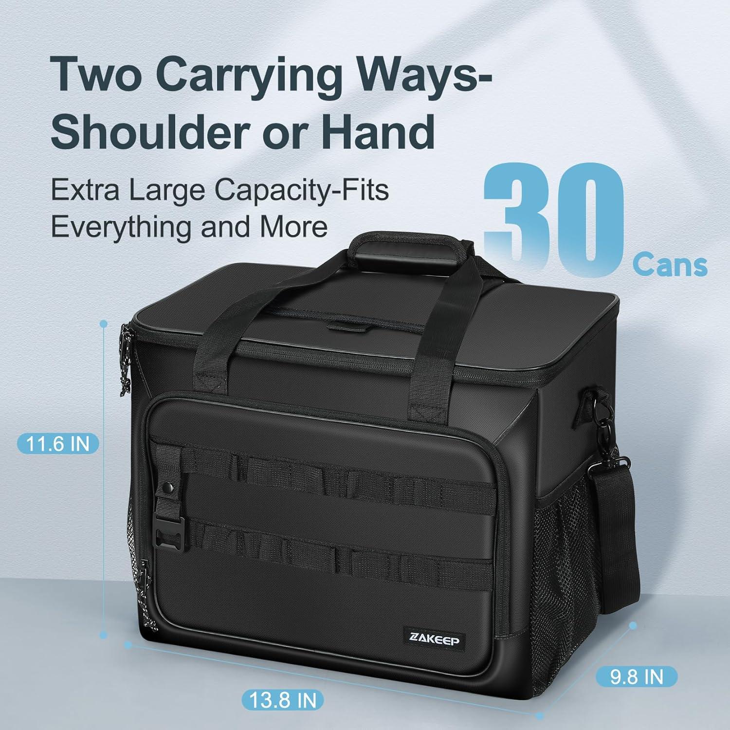 Bolsa Térmica ZAKEEP Grande 30 Latas Impermeable Negra