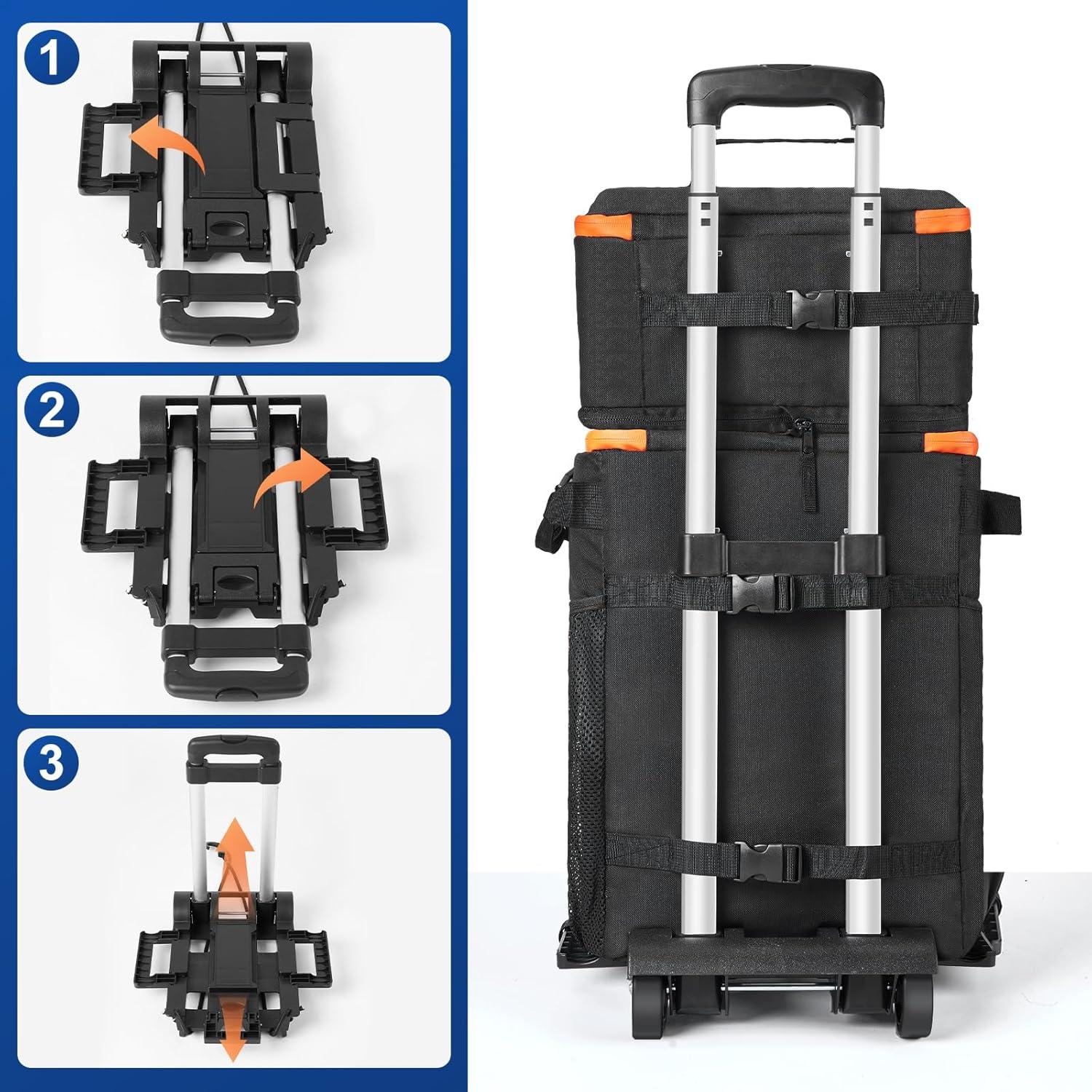 Enfriador de Hielo Plegable Odoland 48 Latas con Ruedas