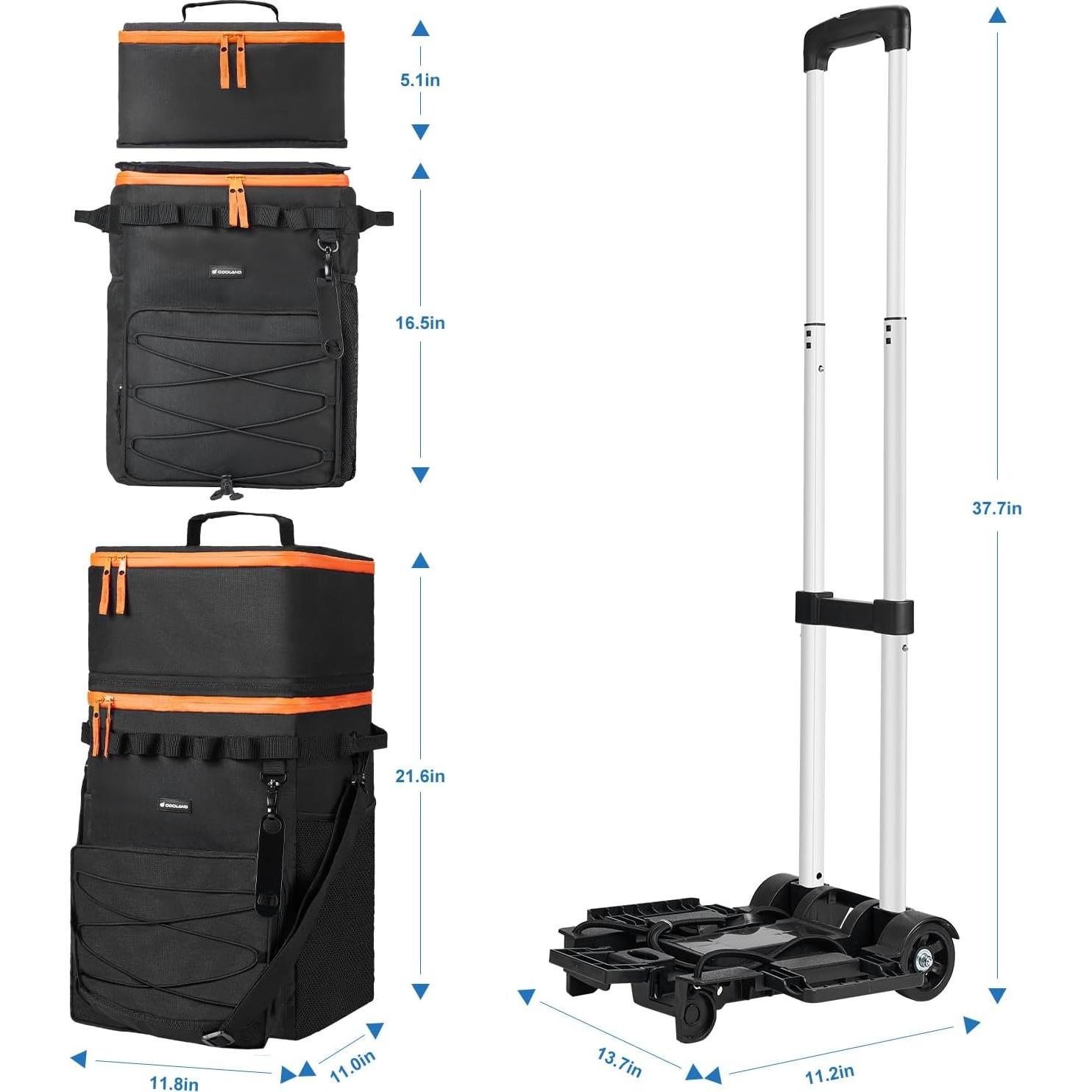 Enfriador de Hielo Plegable Odoland 48 Latas con Ruedas