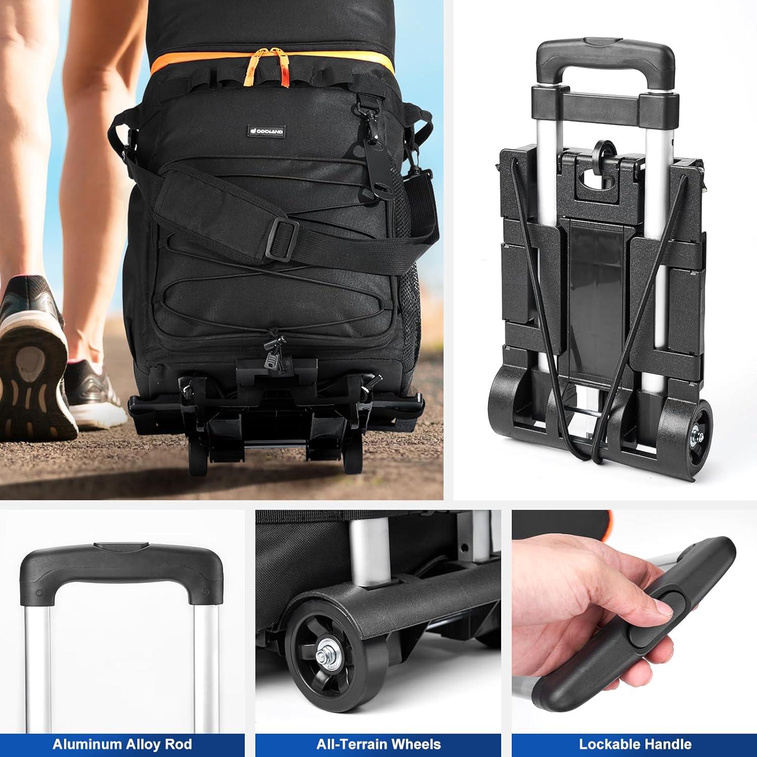 Enfriador de Hielo Plegable Odoland 48 Latas con Ruedas