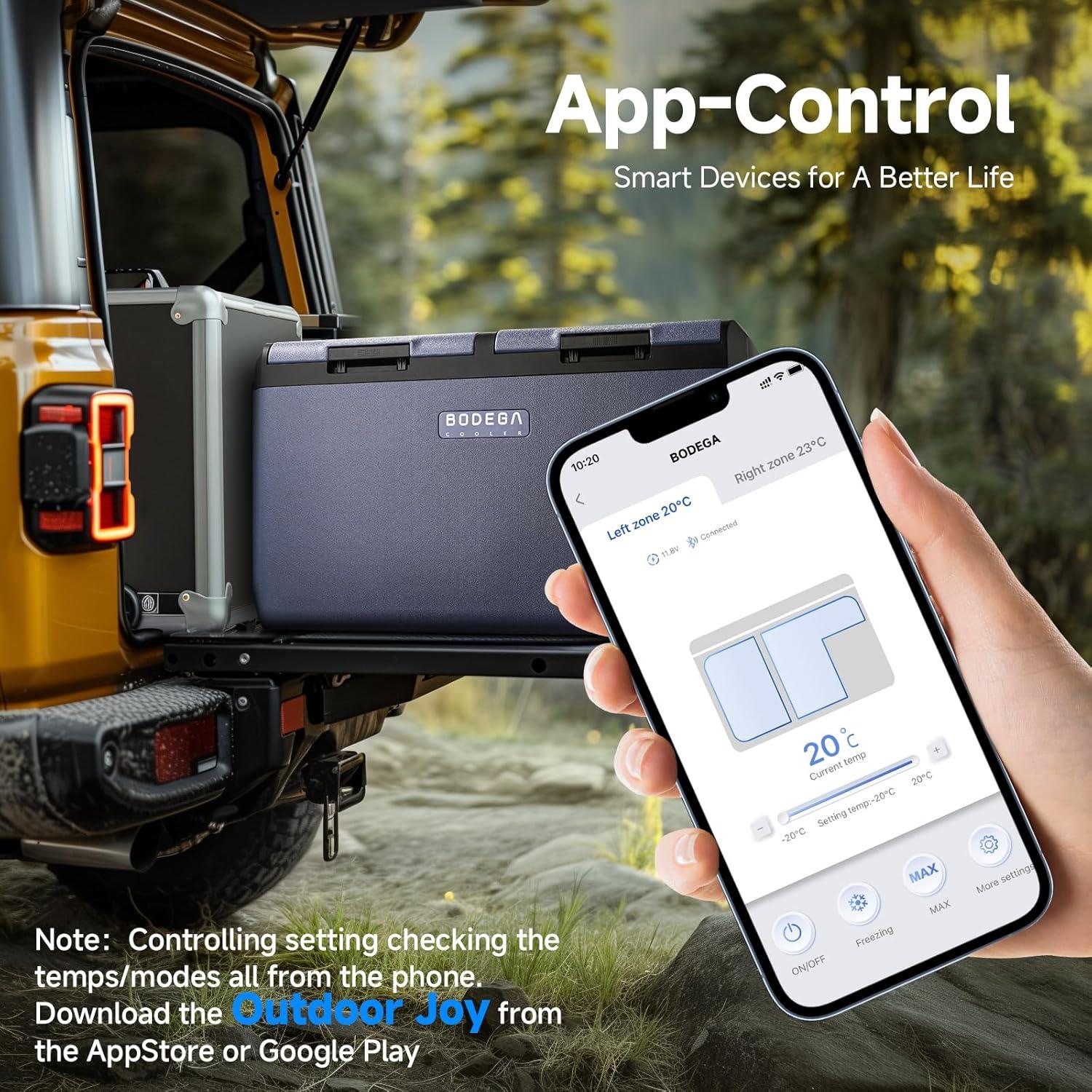 Refrigerador de Coche BODEGACOOLER 75L Doble Zona Control APP