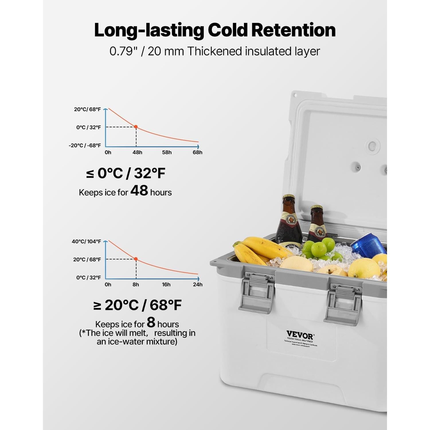 Enfriador Portátil VEVOR 21QT Aislado Ligero para Picnic