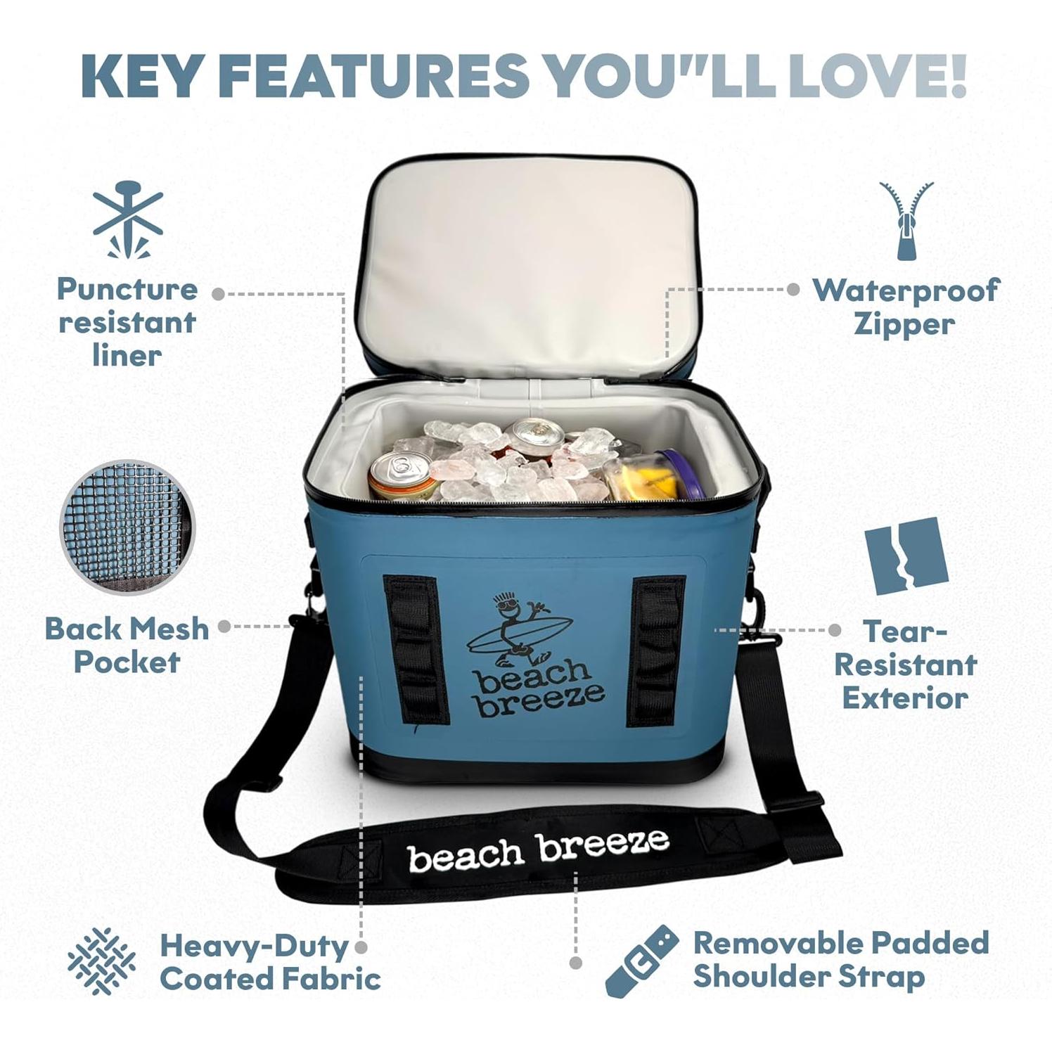 Bolsa Enfriadora Aislada Brisa de Playa 9.46L Azul