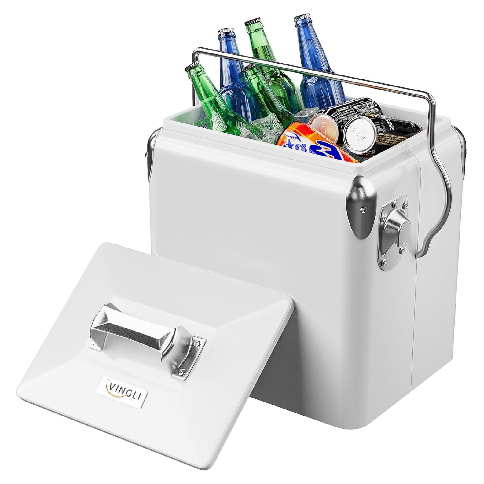 Nevera Portátil VINGLI 13L Retro Aislada para Camping y Picnics