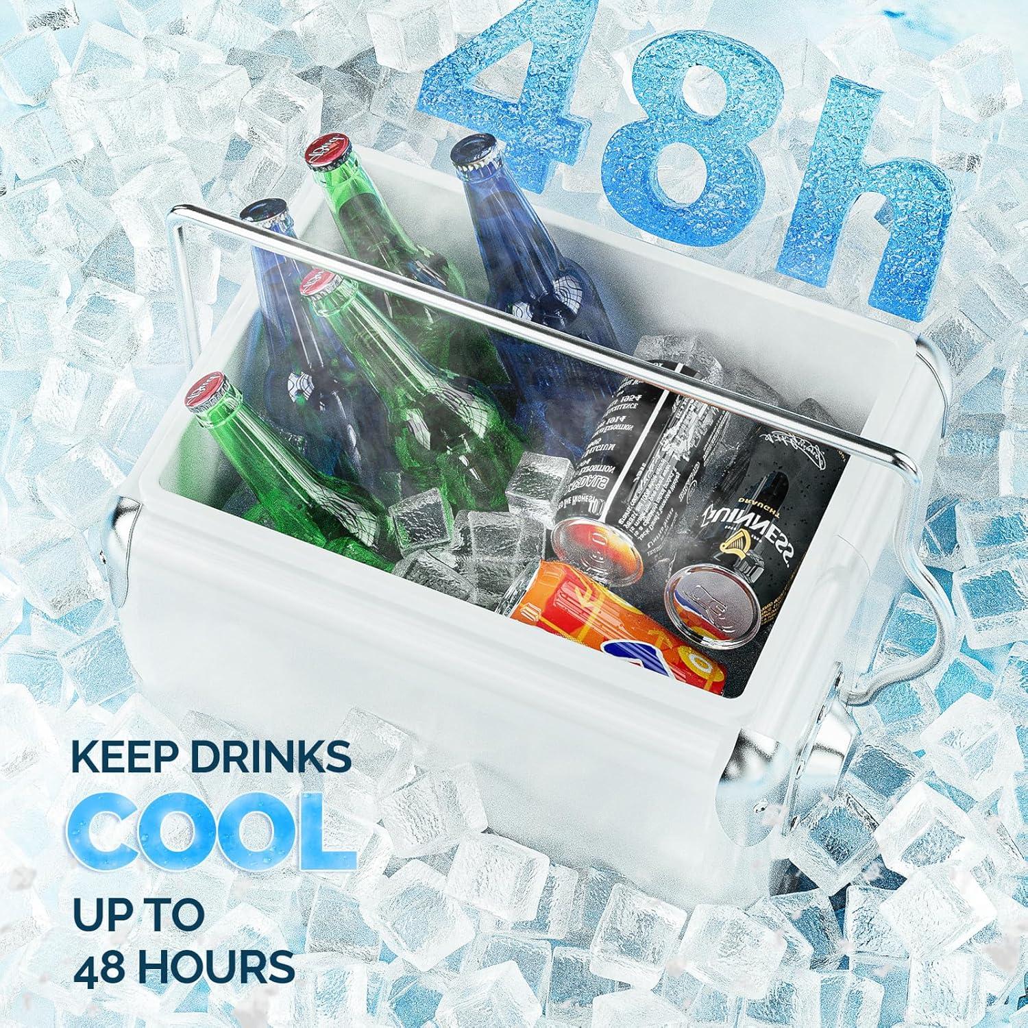 Nevera Portátil VINGLI 13L Retro Aislada para Camping y Picnics