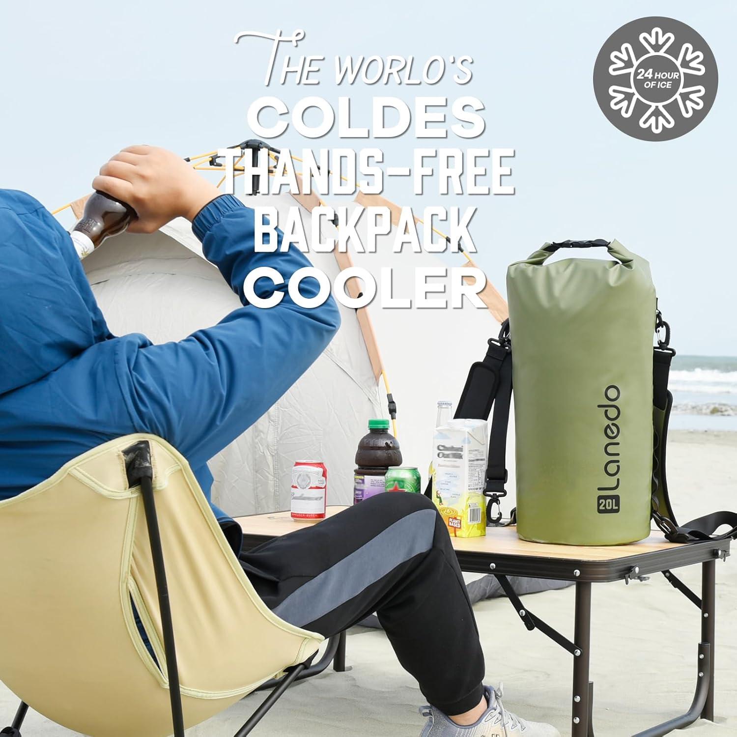 Mochila Enfriadora Plegable Lanedo 20L Impermeable Verde