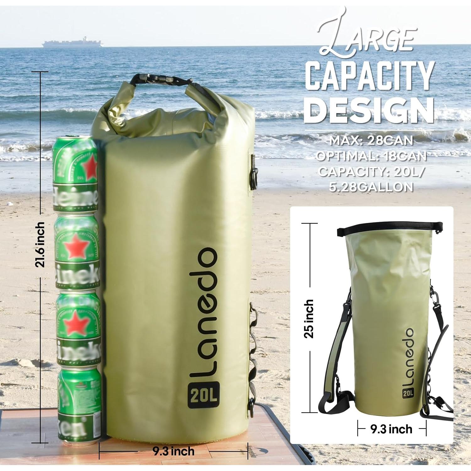 Mochila Enfriadora Plegable Lanedo 20L Impermeable Verde