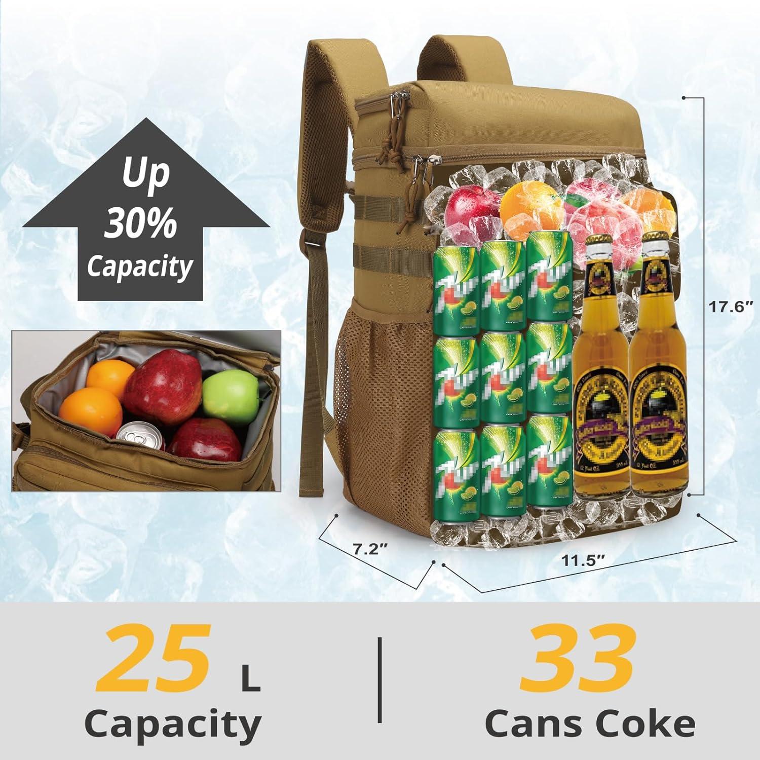 Mochila Táctica Enfriadora ATRIPACK 25L Impermeable Marrón