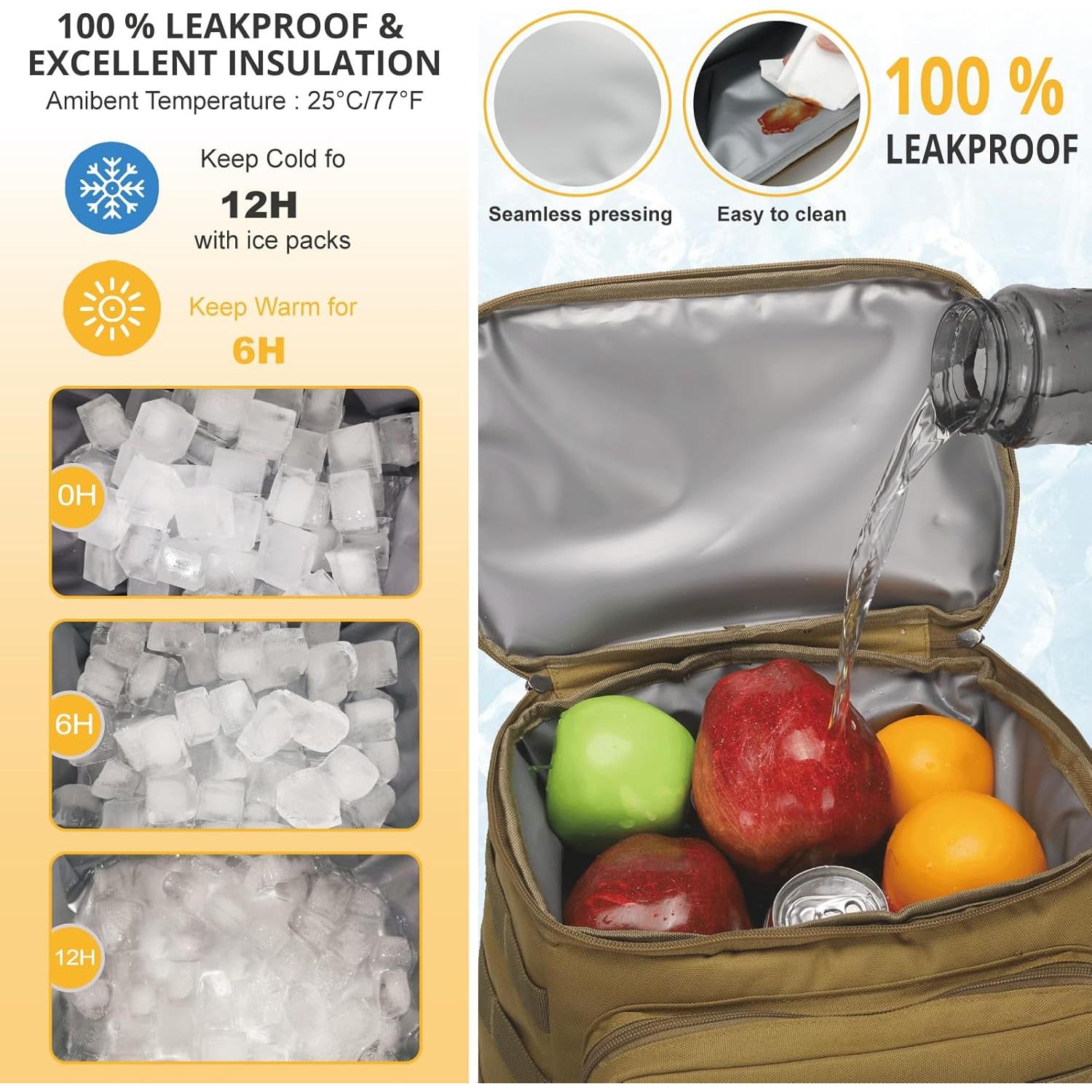 Mochila Táctica Enfriadora ATRIPACK 25L Impermeable Marrón