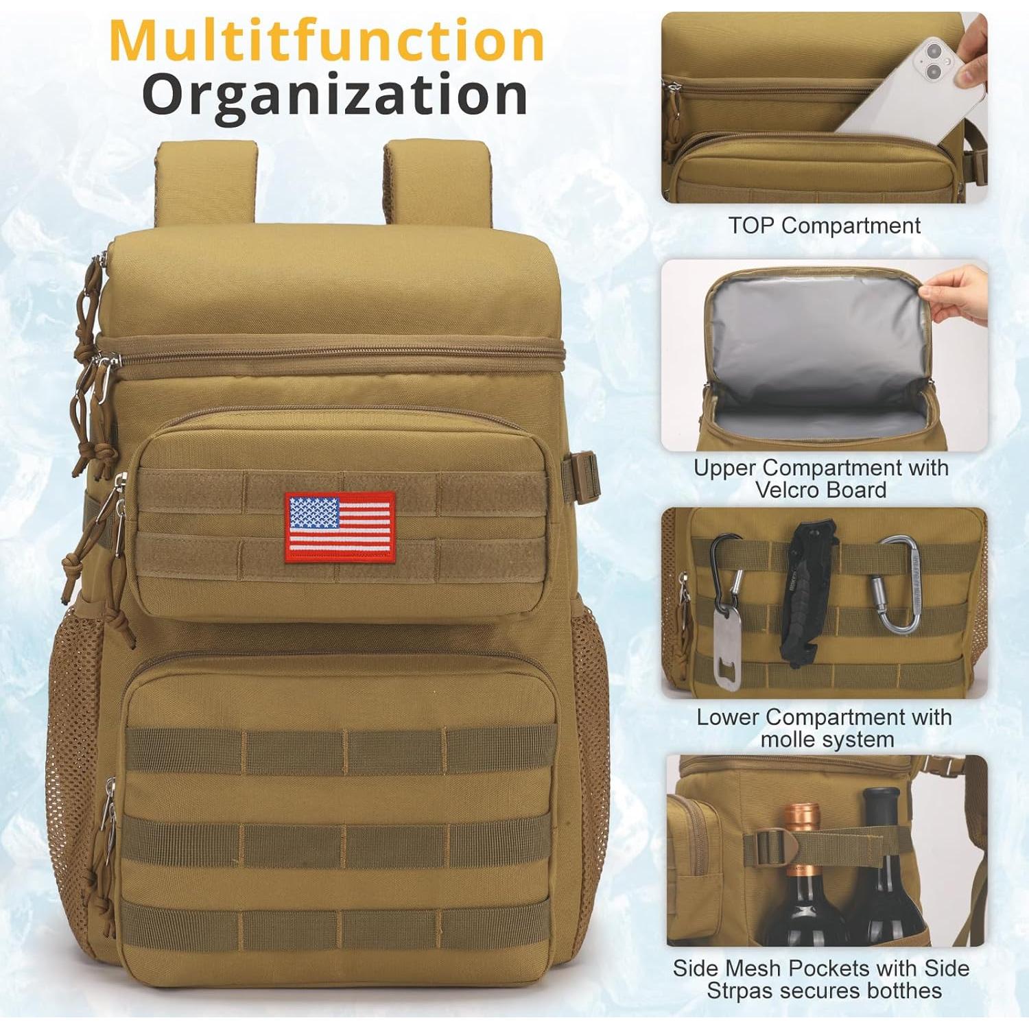 Mochila Táctica Enfriadora ATRIPACK 25L Impermeable Marrón