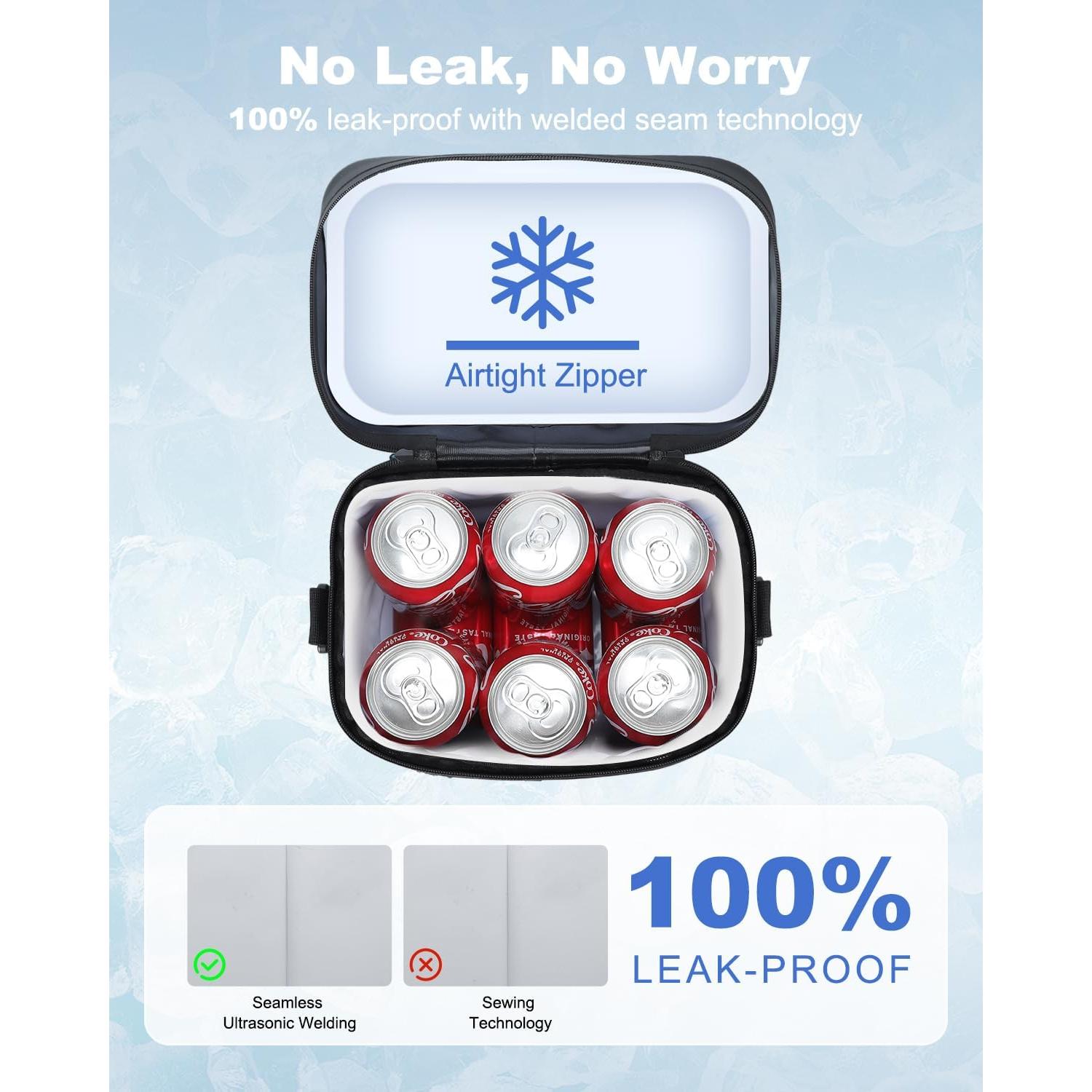 Bolsa de Enfriamiento YULEEE 8 Latas Aislada Portátil Negra