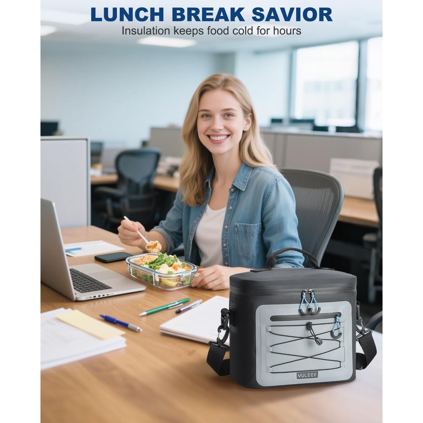 Bolsa de Enfriamiento YULEEE 8 Latas Aislada Portátil Negra