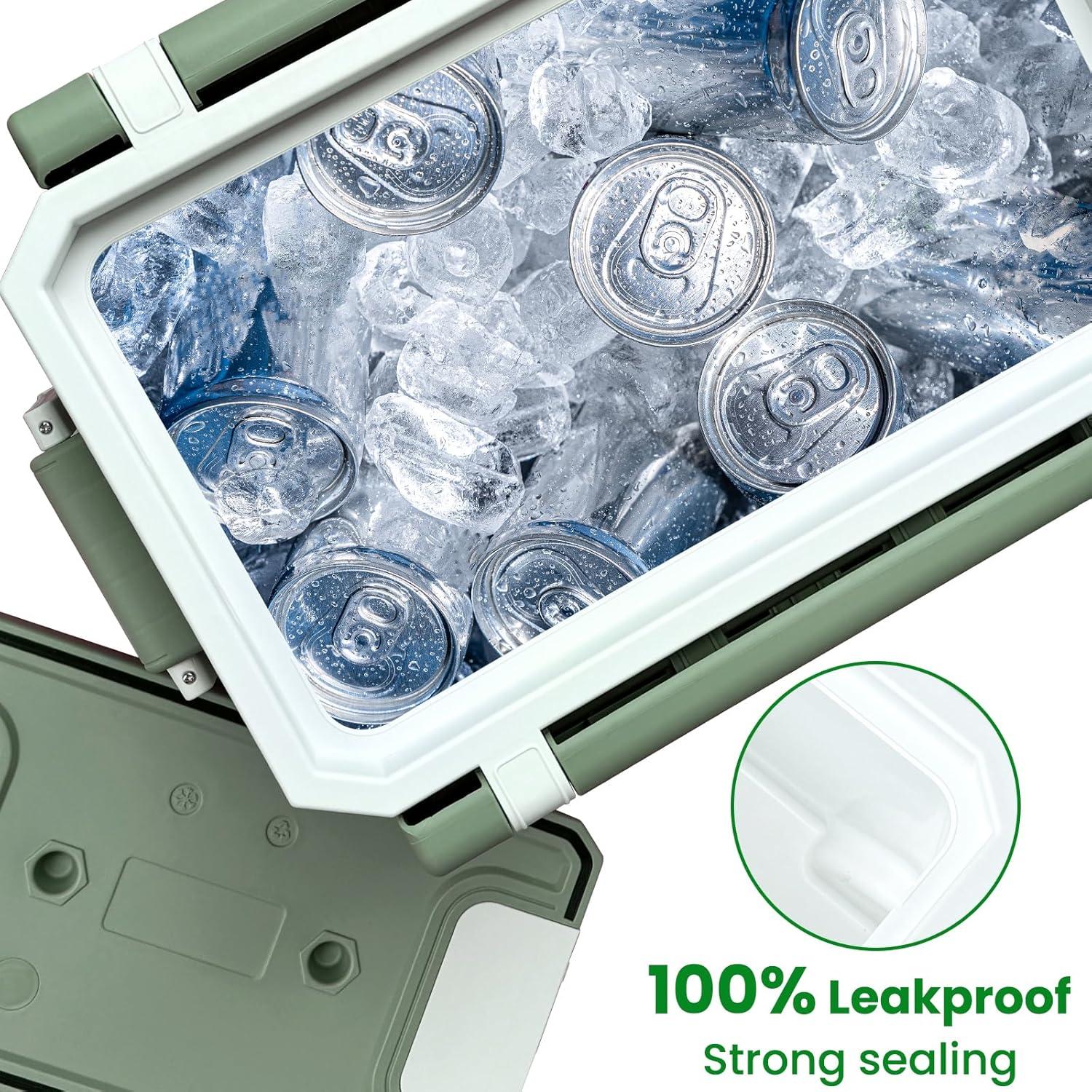 Enfriador Portátil Just-V 32L con Ruedas, Aislado, Verde