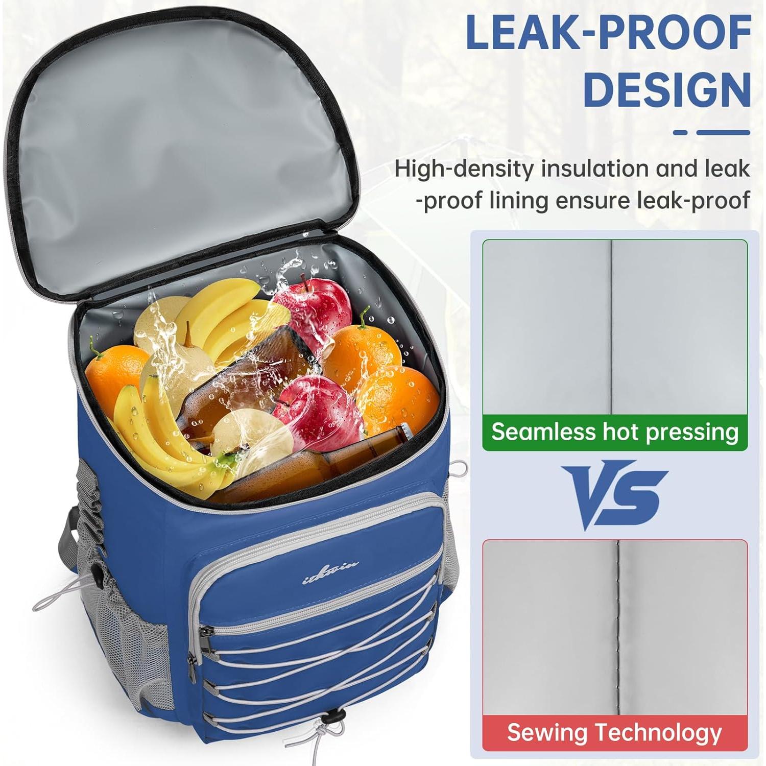 Mochila Enfriadora ITHWIU Aislada 30 Latas 9.9L Azul