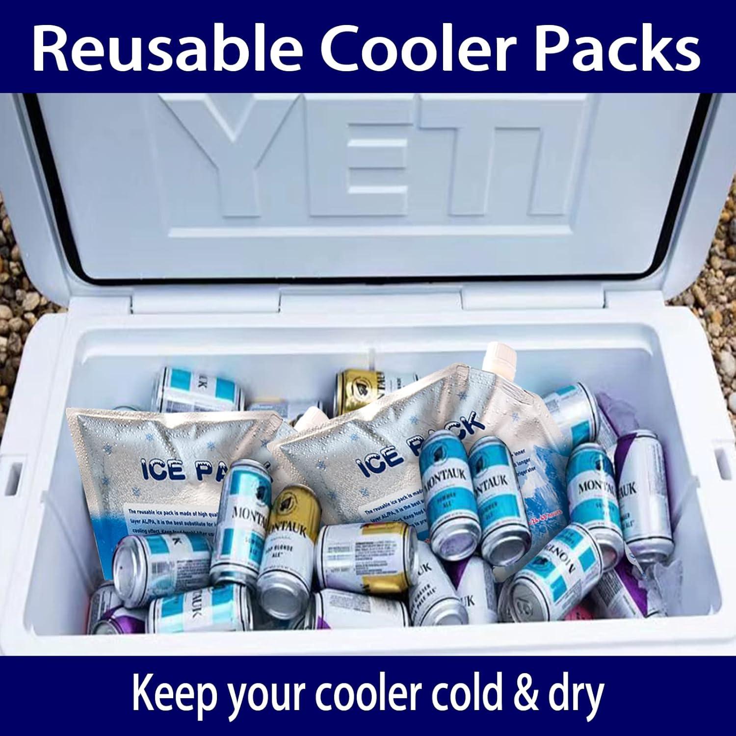 Reusable ice Packs for Coolers, Long Lasting Cooler ice Pack, 24 to 48 Hours of Cold Gel Ice Pack.Lunch Bag CoolerIt can Hold 1400-1600ml of (Blue 6 Piece Set)