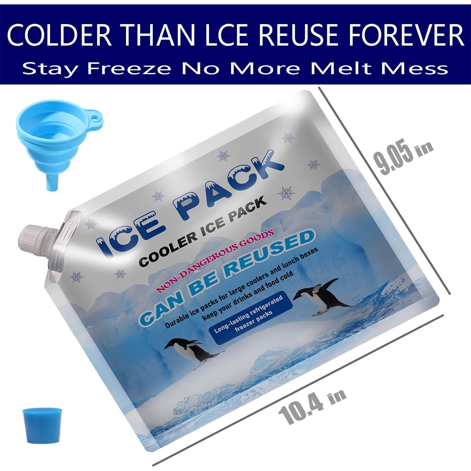Reusable ice Packs for Coolers, Long Lasting Cooler ice Pack, 24 to 48 Hours of Cold Gel Ice Pack.Lunch Bag CoolerIt can Hold 1400-1600ml of (Blue 6 Piece Set)