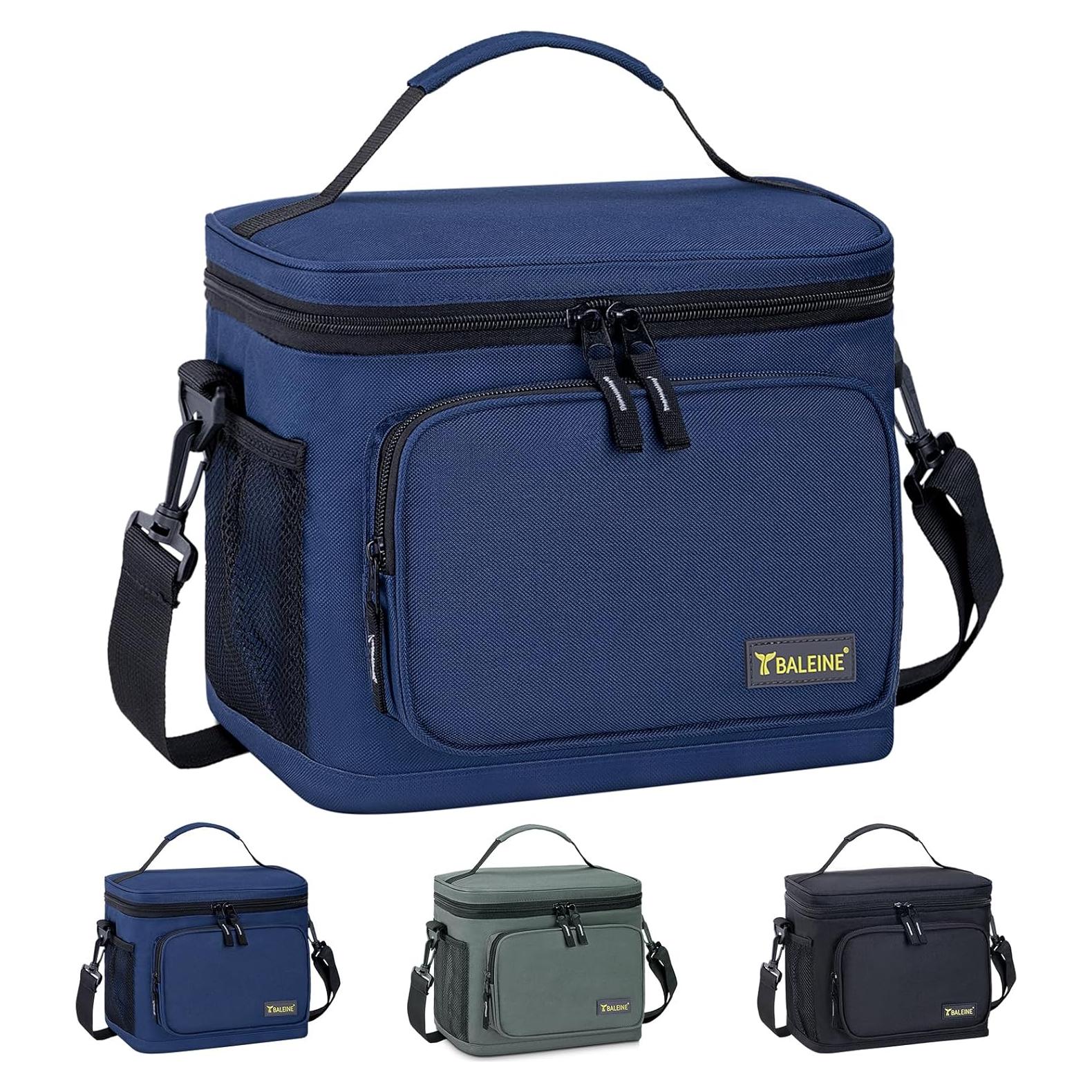 BALEINE Insulated Lunch Bag for Men Women, 15 Can Leakproof Cooler Bag with Adjustable Shoulder Strap for Work Picnic, Lunch Box for Women Men (Medium, Blue)