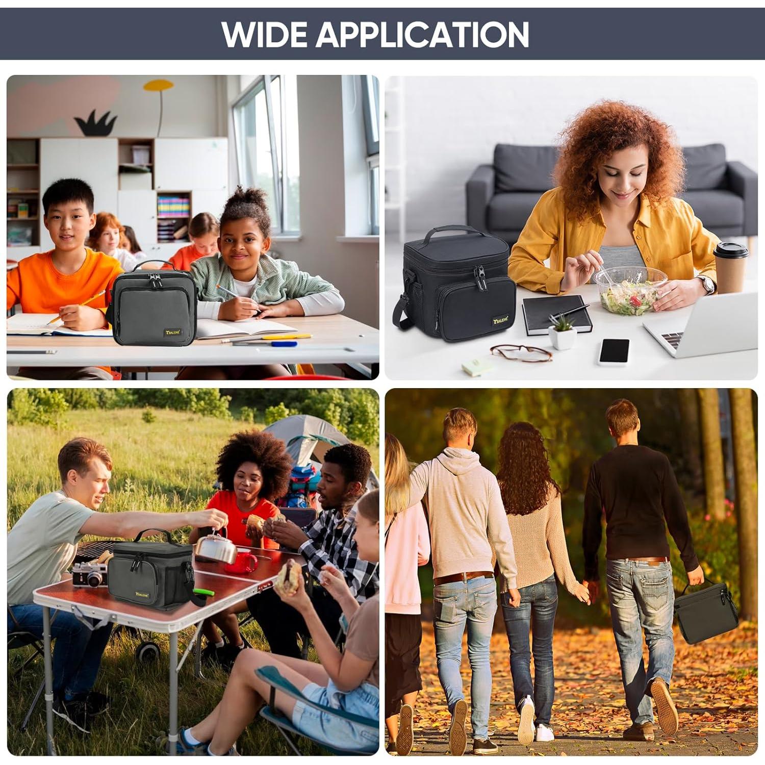 BALEINE Insulated Lunch Bag for Men Women, 15 Can Leakproof Cooler Bag with Adjustable Shoulder Strap for Work Picnic, Lunch Box for Women Men (Medium, Blue)