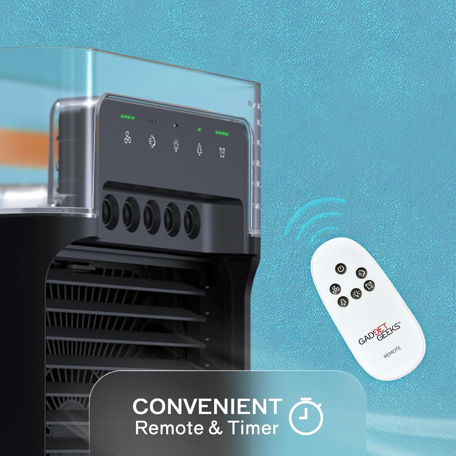 Ventilador Portátil Gadget Geeks con Nebulización y Control Remoto