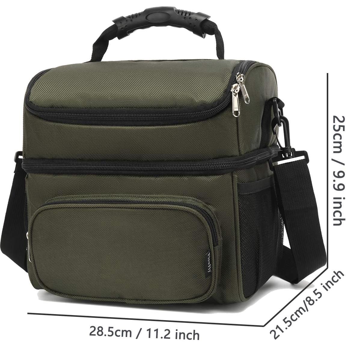 Bolsa Térmica de Almuerzo FlowFly Verde Militar Doble Capa