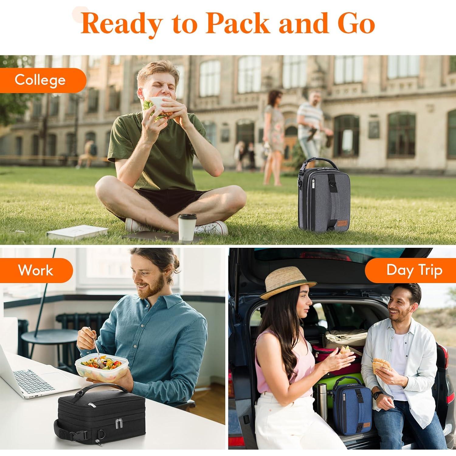 Bolsa de Almuerzo Aislada Lifewit Expandible 6.5L Negra