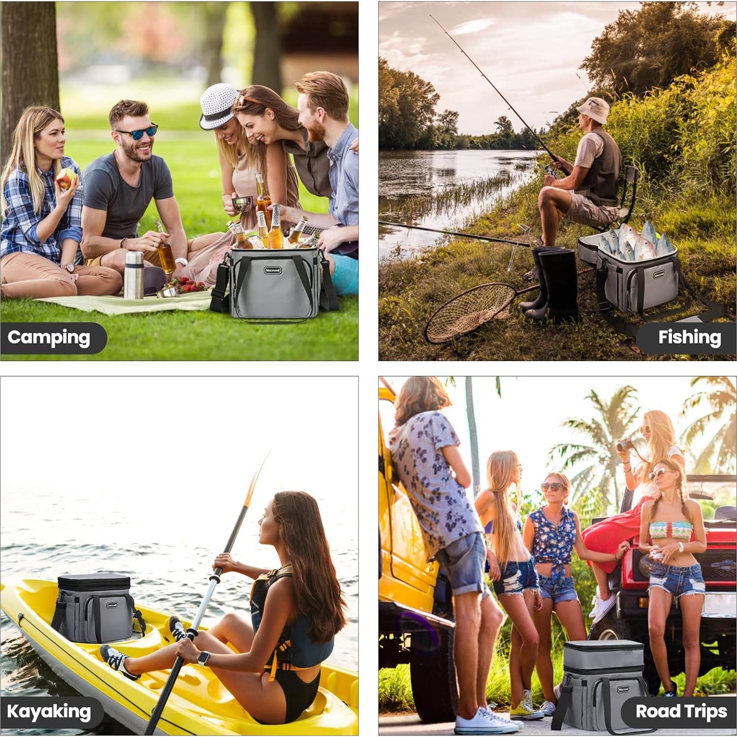 Bolsa de Almuerzo Térmica Mecrowd Gris 17L Aislada y a Prueba de Fugas